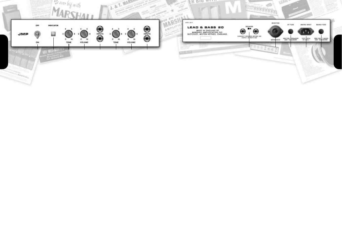 2061x front panel, 2061x rear panel | Marshall Amplification 2061X User Manual | Page 4 / 4