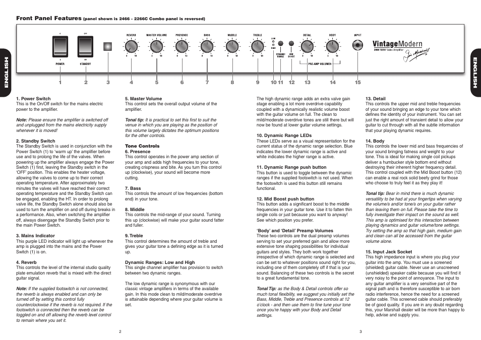 Marshall Amplification 2266C User Manual | Page 3 / 4