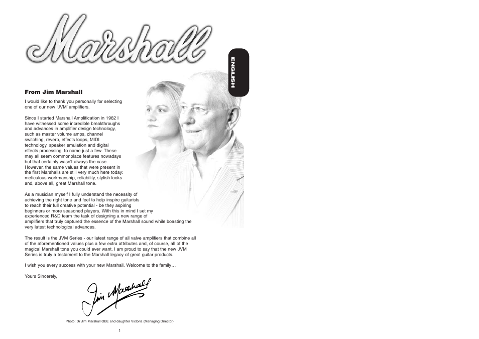 Marshall Amplification JVM 2 User Manual | Page 2 / 9