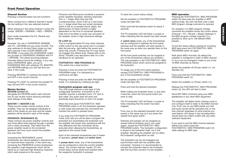 Marshall Amplification JVM 2 User Manual | Page 5 / 9