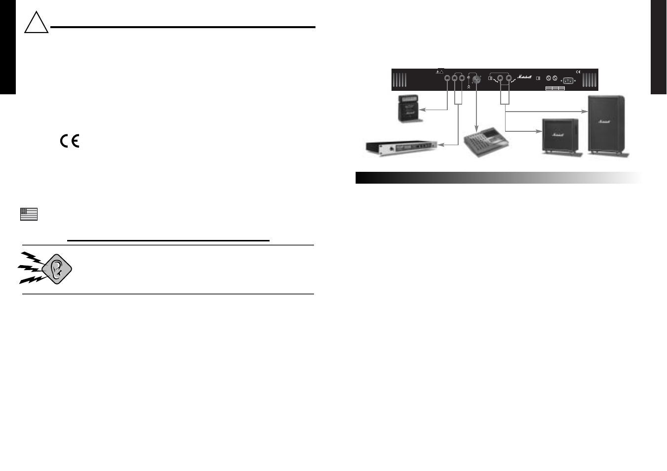 Front panel features, Warning! - important safety instructions, Introduction | Risk of hazardous energy | Marshall Amplification VBA400 User Manual | Page 3 / 5