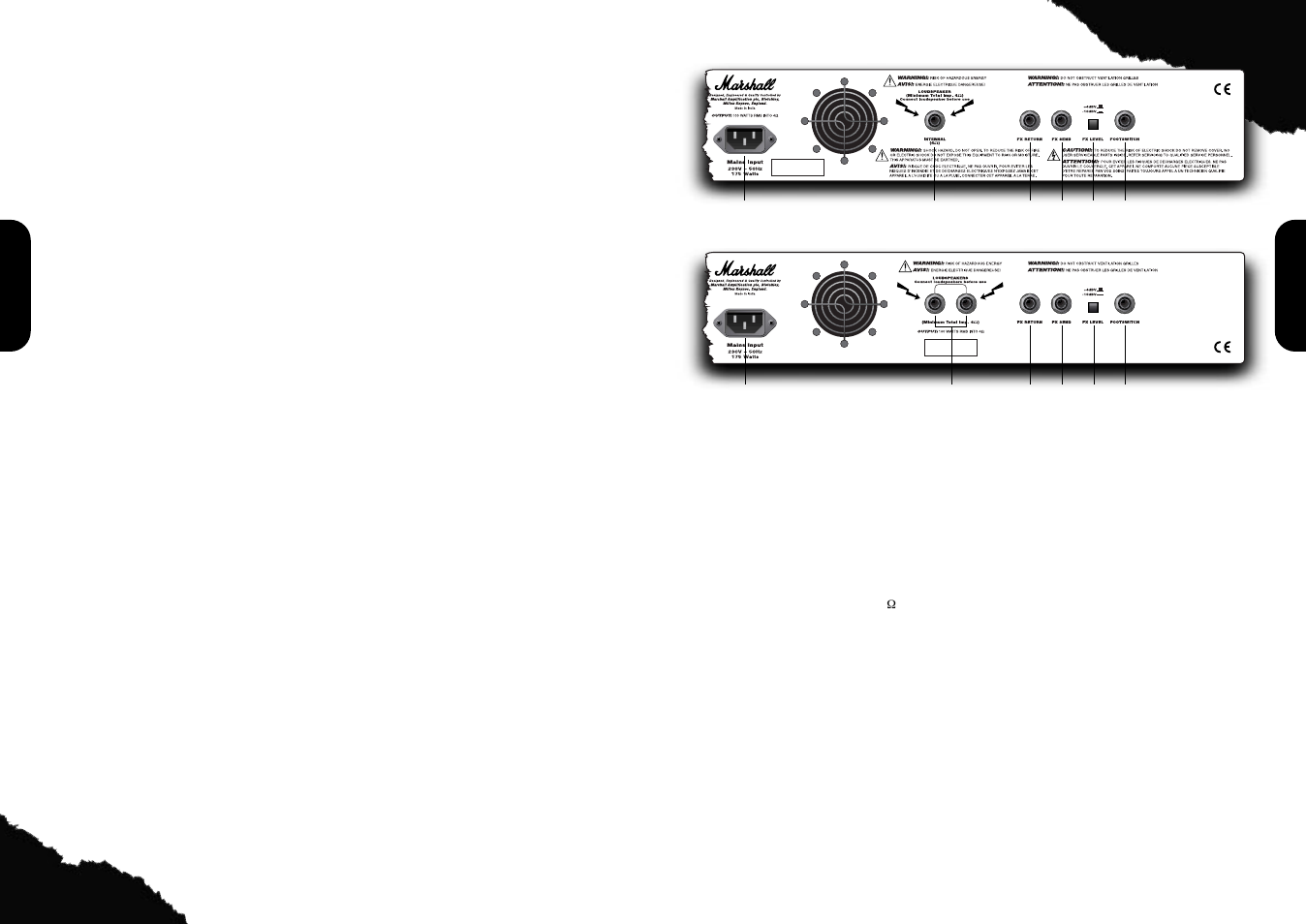 Rear panel features | Marshall Amplification MG100DFX User Manual | Page 4 / 6