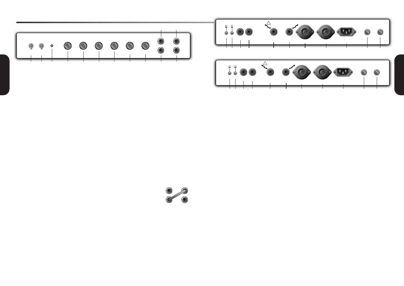 1959slp & 1987x, Level, Bypass | 3/4. effects loop, 5/6. loudspeaker outputs, Output selector, Mains selector, Mains input, Mains fuse, H.t. fuse | Marshall Amplification 1962 User Manual | Page 4 / 6