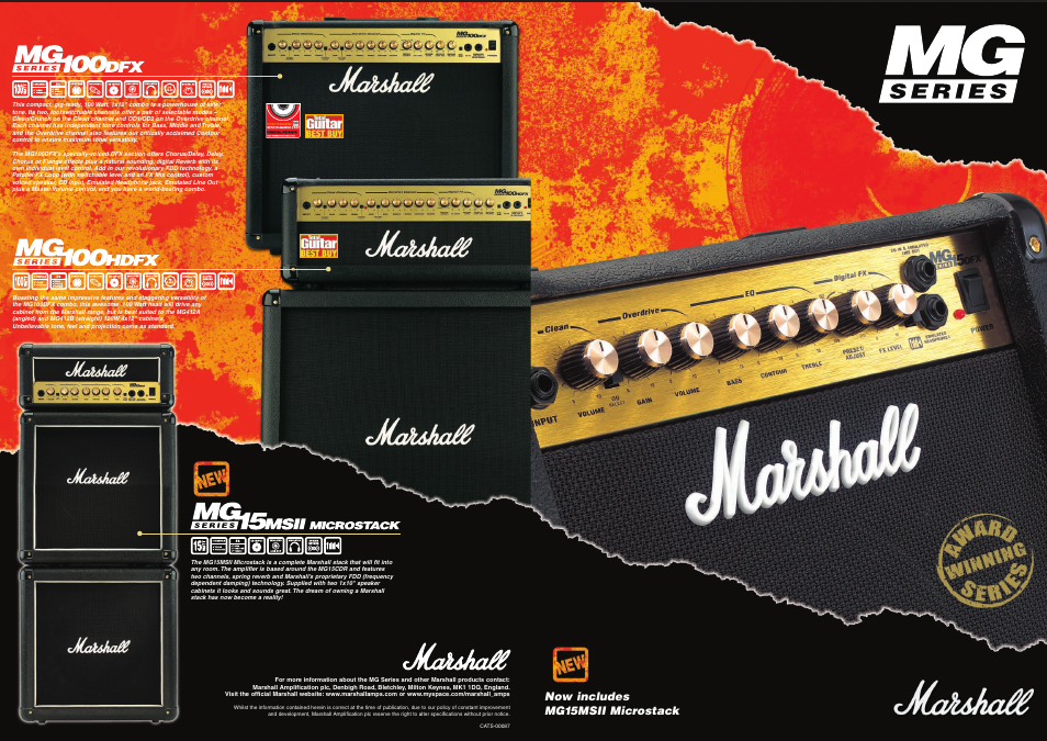 Now includes mg15msii microstack | Marshall Amplification MG Series User Manual | Page 3 / 3