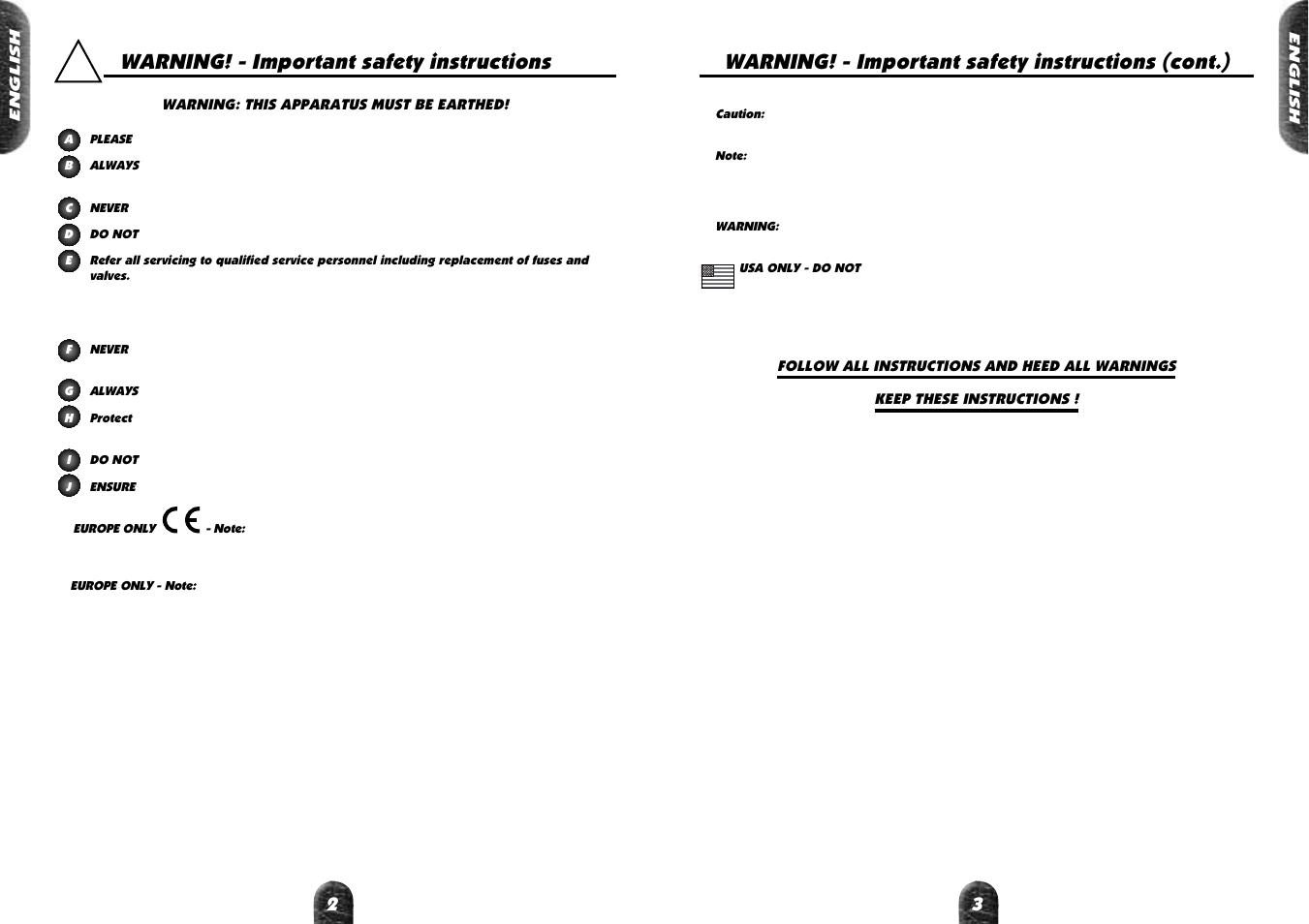 Safety instructions | Marshall Amplification VALVESTTE AVT100 User Manual | Page 3 / 8