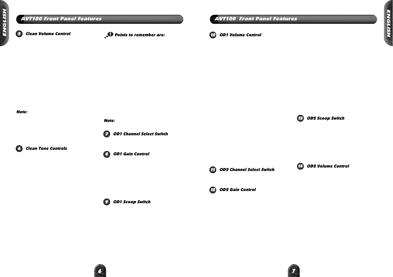 Front panel features | Marshall Amplification VALVESTTE AVT100 User Manual | Page 5 / 8