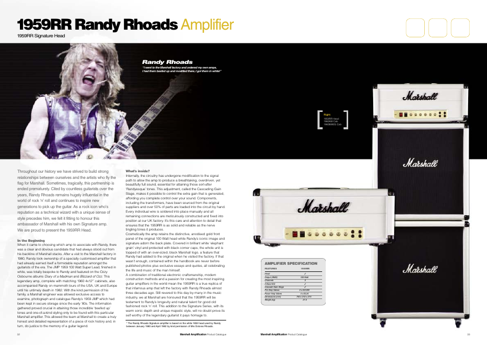 1959rr randy rhoads amplifier, Randy rhoads | Marshall Amplification JCM800 Series User Manual | Page 18 / 32