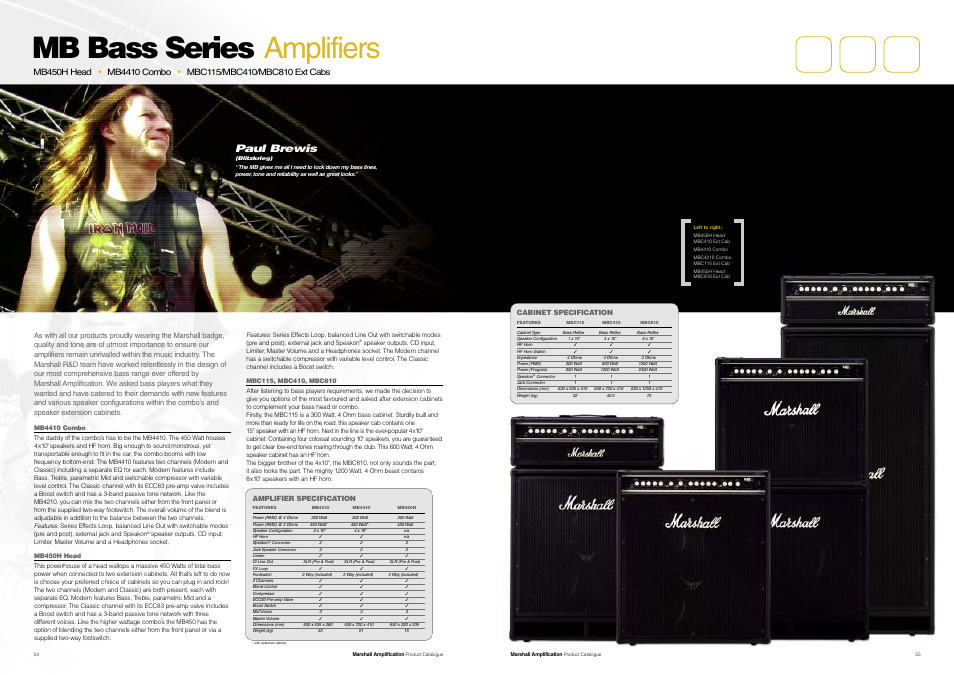 Mb bass series amplifiers, Paul brewis | Marshall Amplification JCM800 Series User Manual | Page 29 / 32