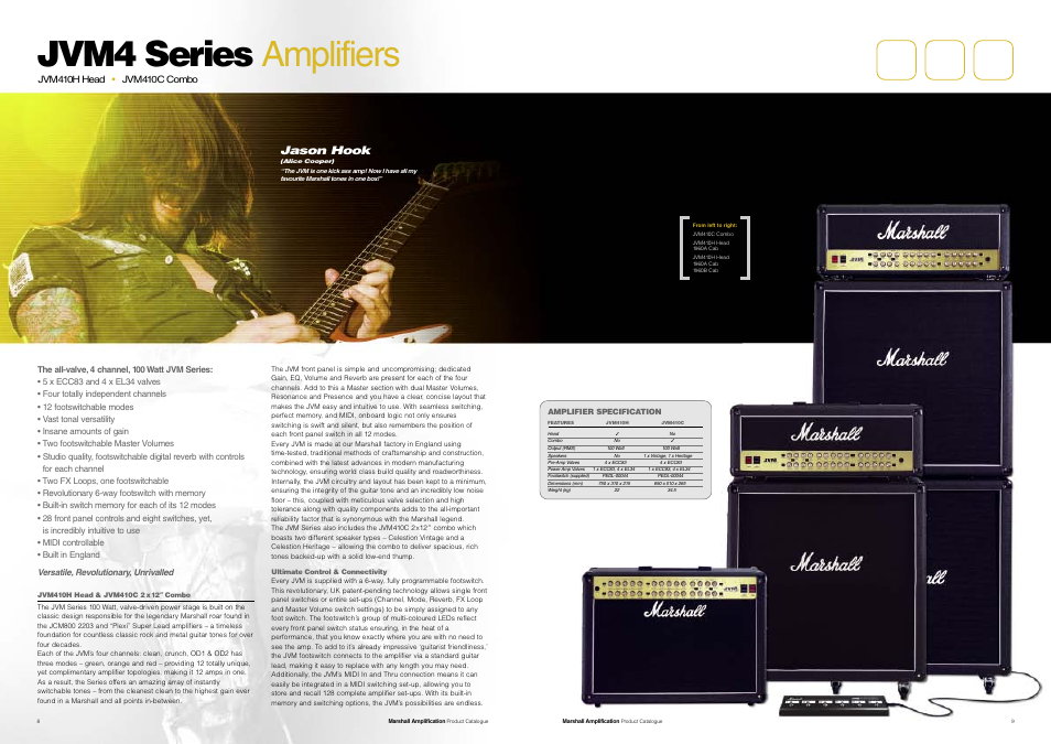 Jvm4 series amplifiers, Jason hook | Marshall Amplification JCM800 Series User Manual | Page 6 / 32
