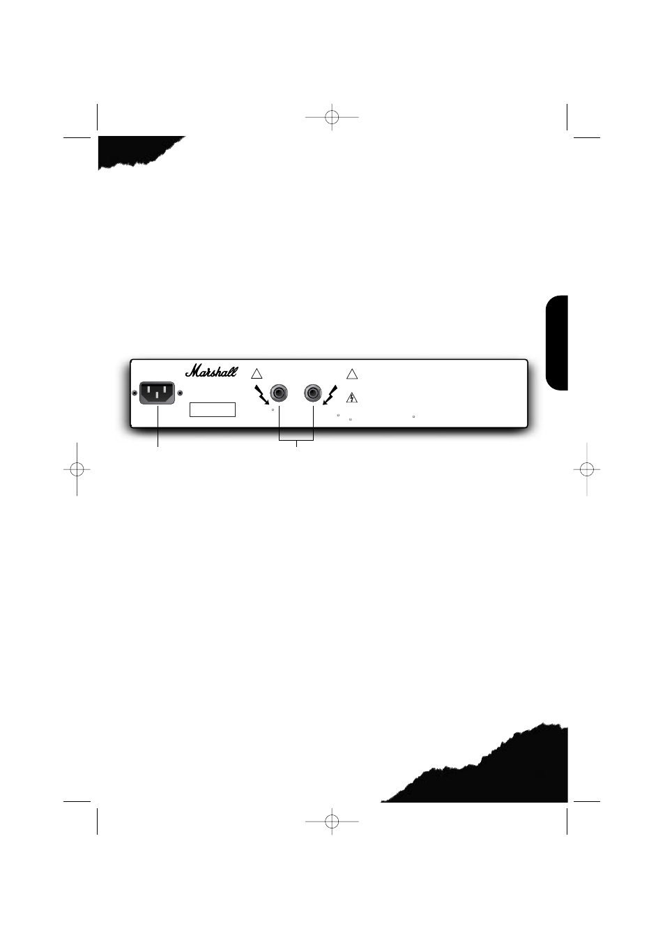 Rear panel features, Mg15msii rear panel features, Mains input connector | Loudspeaker outputs, Emulated headphones jack, Power switch & led | Marshall Amplification MG15MSII User Manual | Page 5 / 7