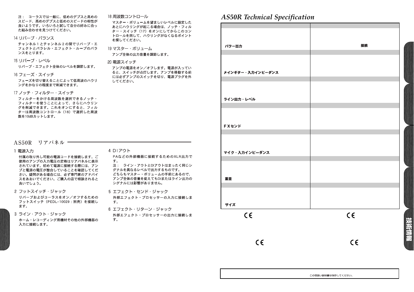 As50r technical specification | Marshall Amplification as50r User Manual | Page 4 / 5