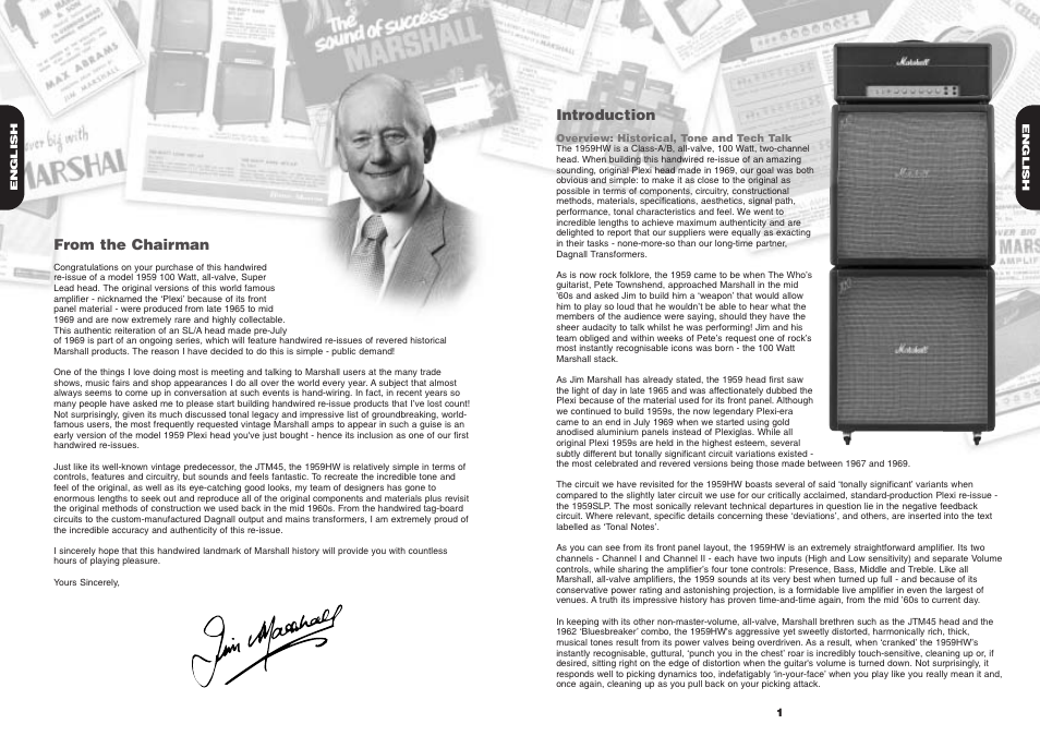 Marshall Amplification 1959HW User Manual | Page 2 / 5