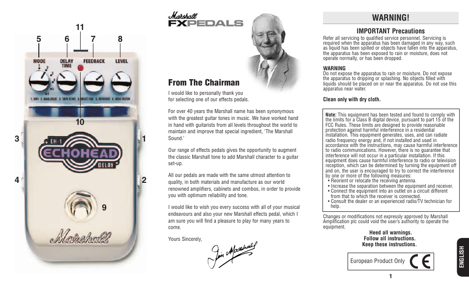 Marshall Amplification Echohead User Manual | Page 2 / 5