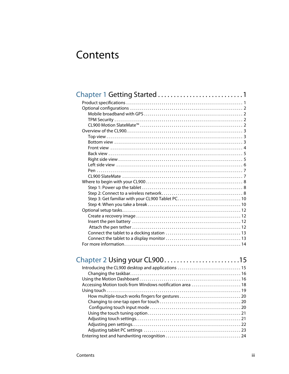 Motion CL900 FWS-001 User Manual | Page 3 / 81
