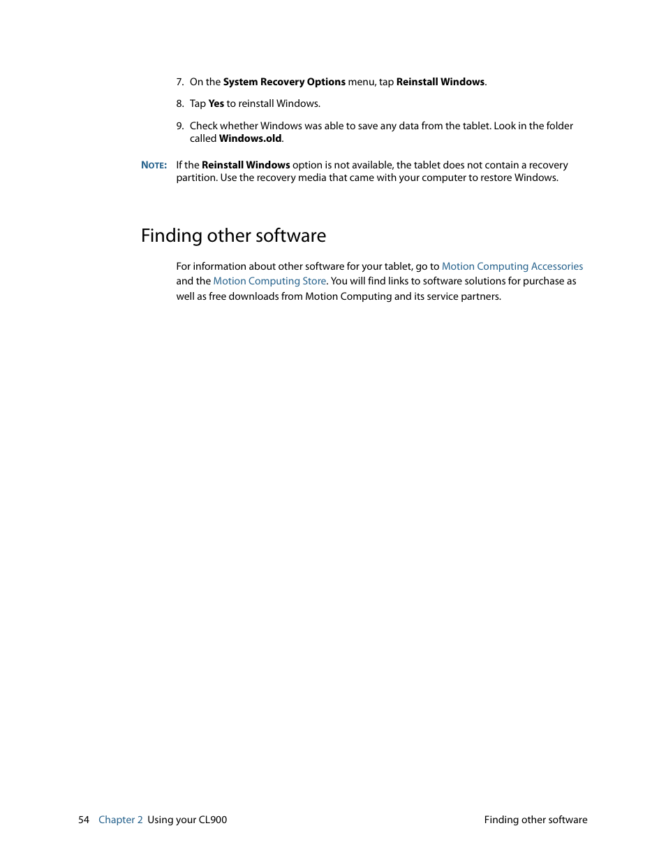 Finding other software | Motion CL900 FWS-001 User Manual | Page 60 / 81