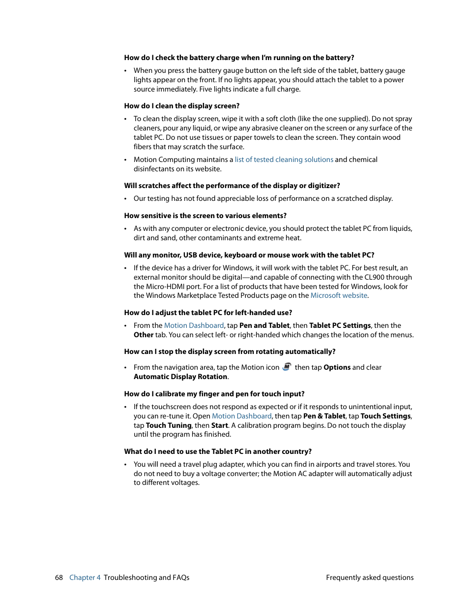Motion CL900 FWS-001 User Manual | Page 74 / 81