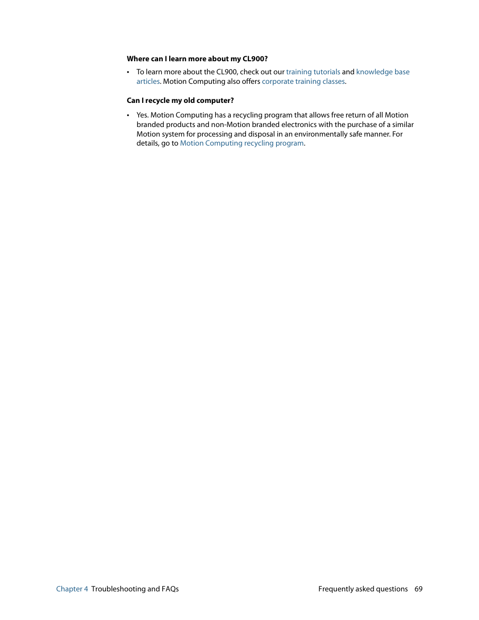 Motion CL900 FWS-001 User Manual | Page 75 / 81