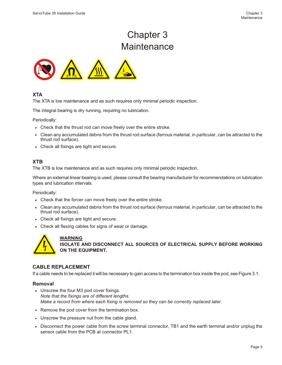 Chapter 3 maintenance | Motion Actuator User Manual | Page 15 / 32