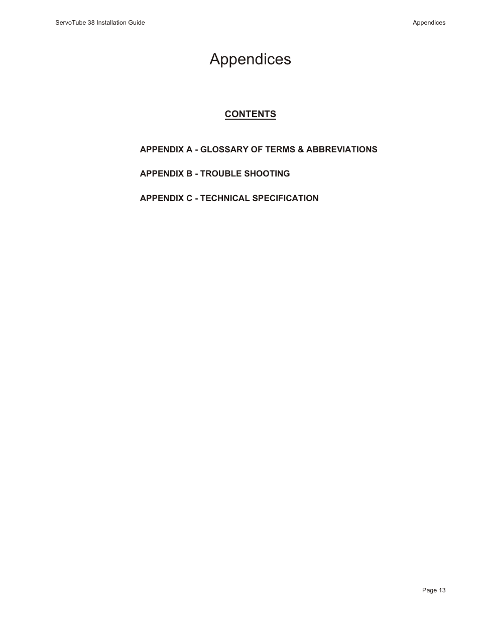 Appendices | Motion Actuator User Manual | Page 19 / 32