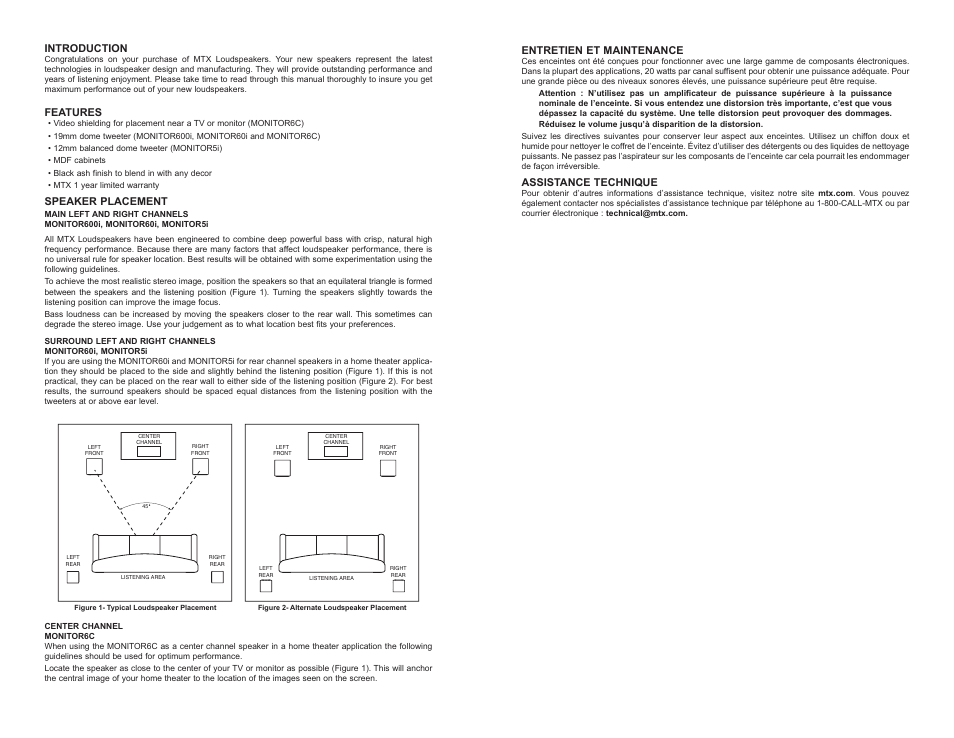 MTX Audio MTX Monitor Series MONITOR60I User Manual | Page 2 / 6