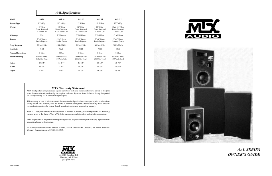 MTX Audio AAL8 User Manual | 2 pages