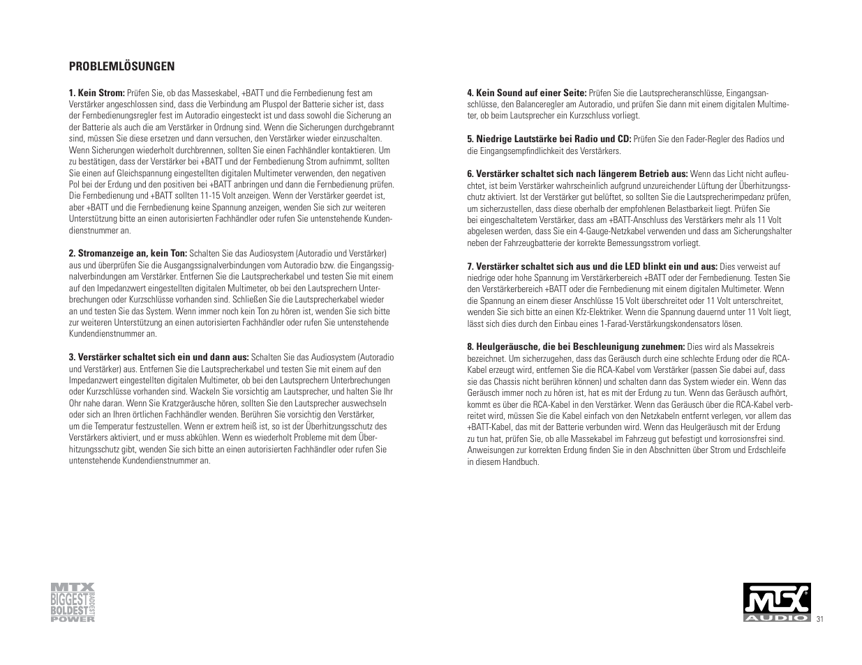 MTX Audio 801D User Manual | Page 16 / 17