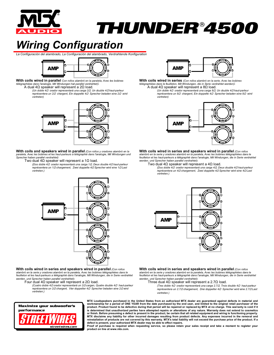Wiring configuration | MTX Audio Thunder T4510-44 User Manual | Page 4 / 4