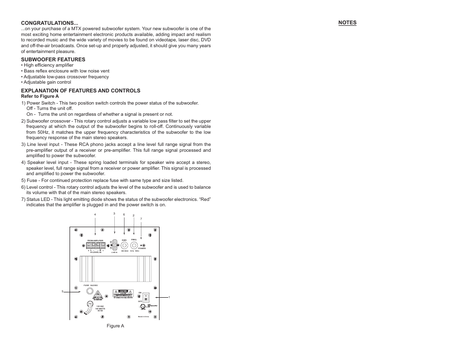 MTX Audio SUB8 User Manual | Page 2 / 4