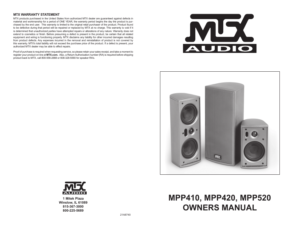 MTX Audio MPP520 User Manual | 8 pages