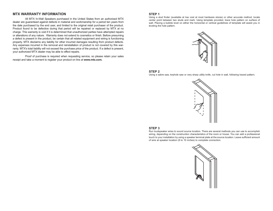 MTX Audio 502W User Manual | Page 3 / 8