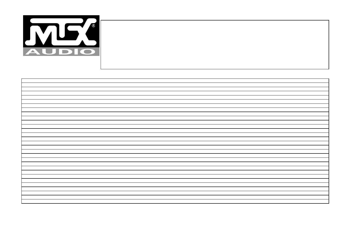 MTX Audio MTX Thunder 8000 T8104A User Manual | 2 pages