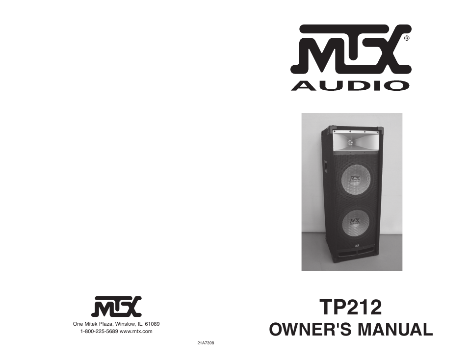 MTX Audio TP212 User Manual | 6 pages