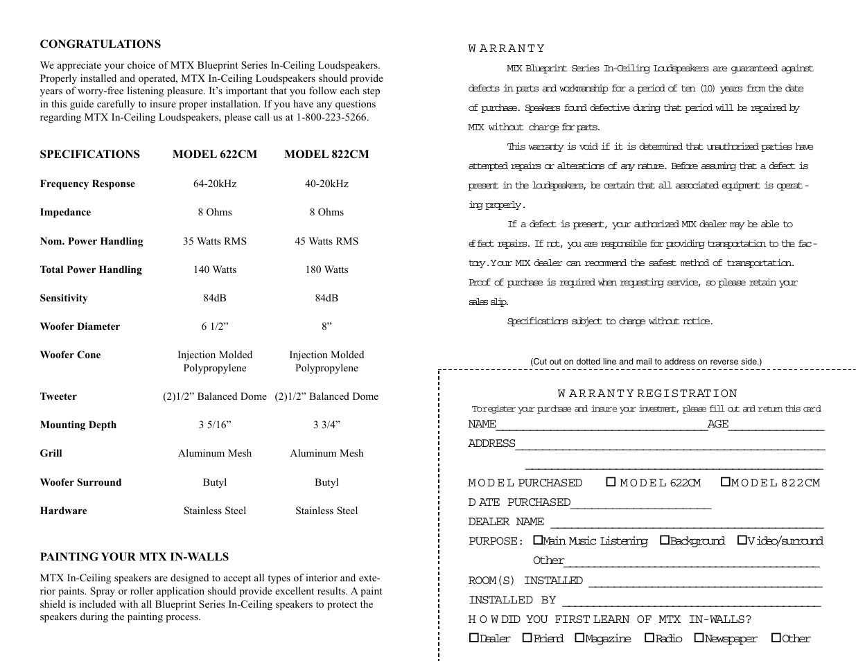 MTX Audio 622CM User Manual | Page 2 / 4