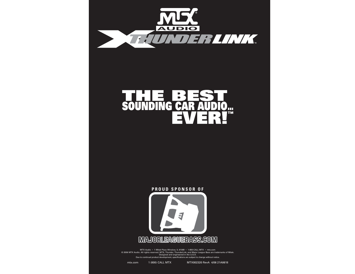 MTX Audio ThunderLink XT110P User Manual | Page 9 / 9