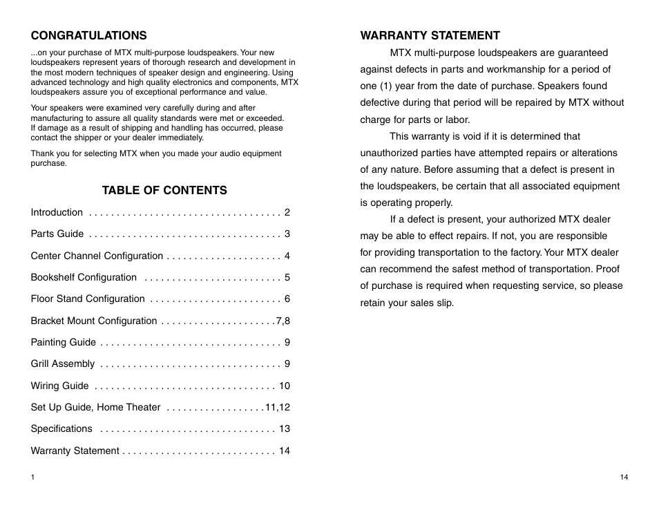 MTX Audio MP42B/ MP42W User Manual | Page 2 / 8