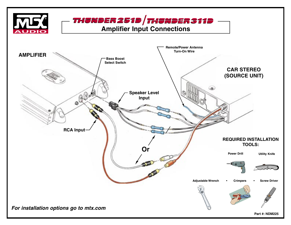 MTX Audio THUNDER 251B User Manual | 2 pages