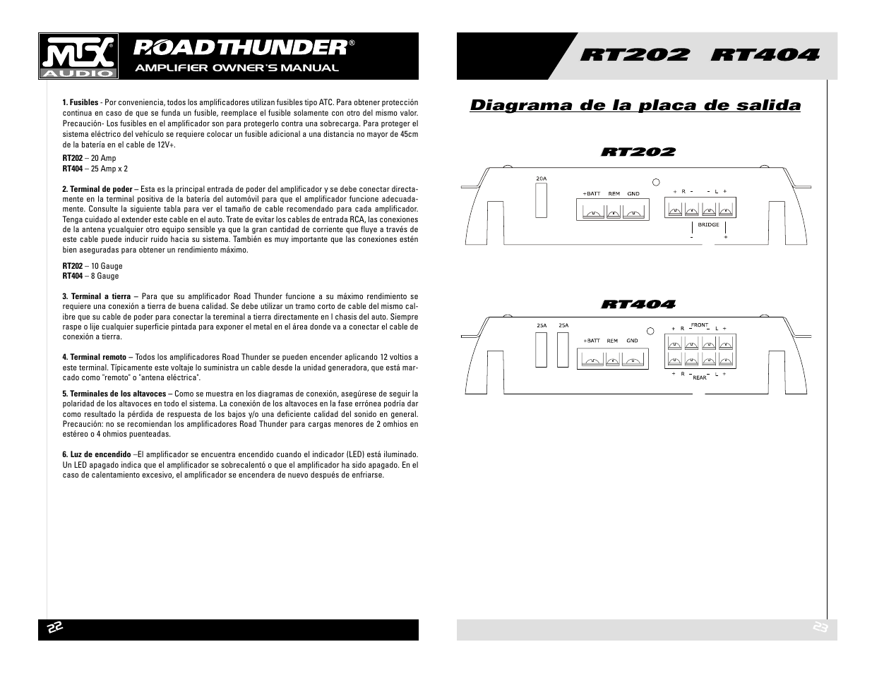 MTX Audio RT202 RT404 User Manual | Page 12 / 19