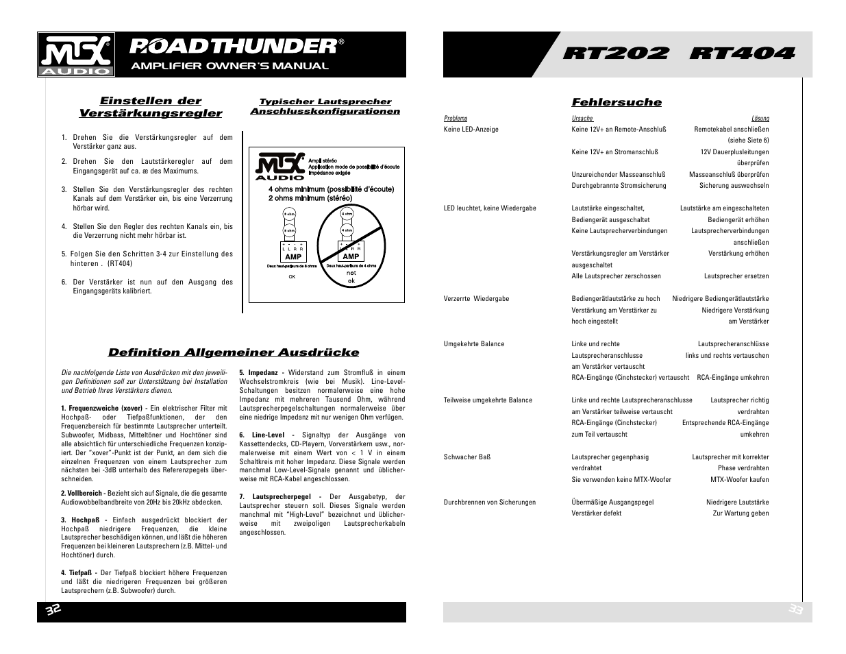 MTX Audio RT202 RT404 User Manual | Page 17 / 19