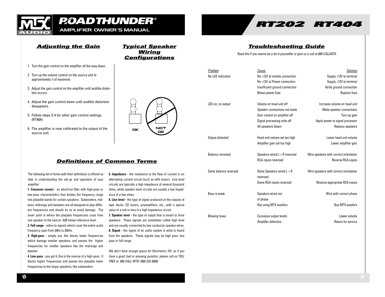 MTX Audio RT202 RT404 User Manual | Page 5 / 19