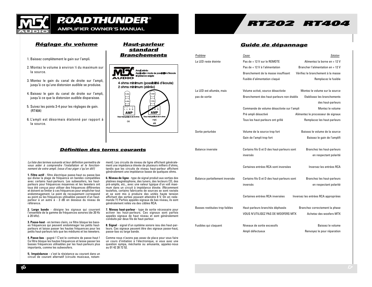 MTX Audio RT202 RT404 User Manual | Page 9 / 19
