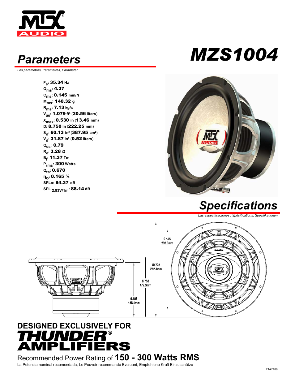 MTX Audio MTX MZS1004 User Manual | 4 pages