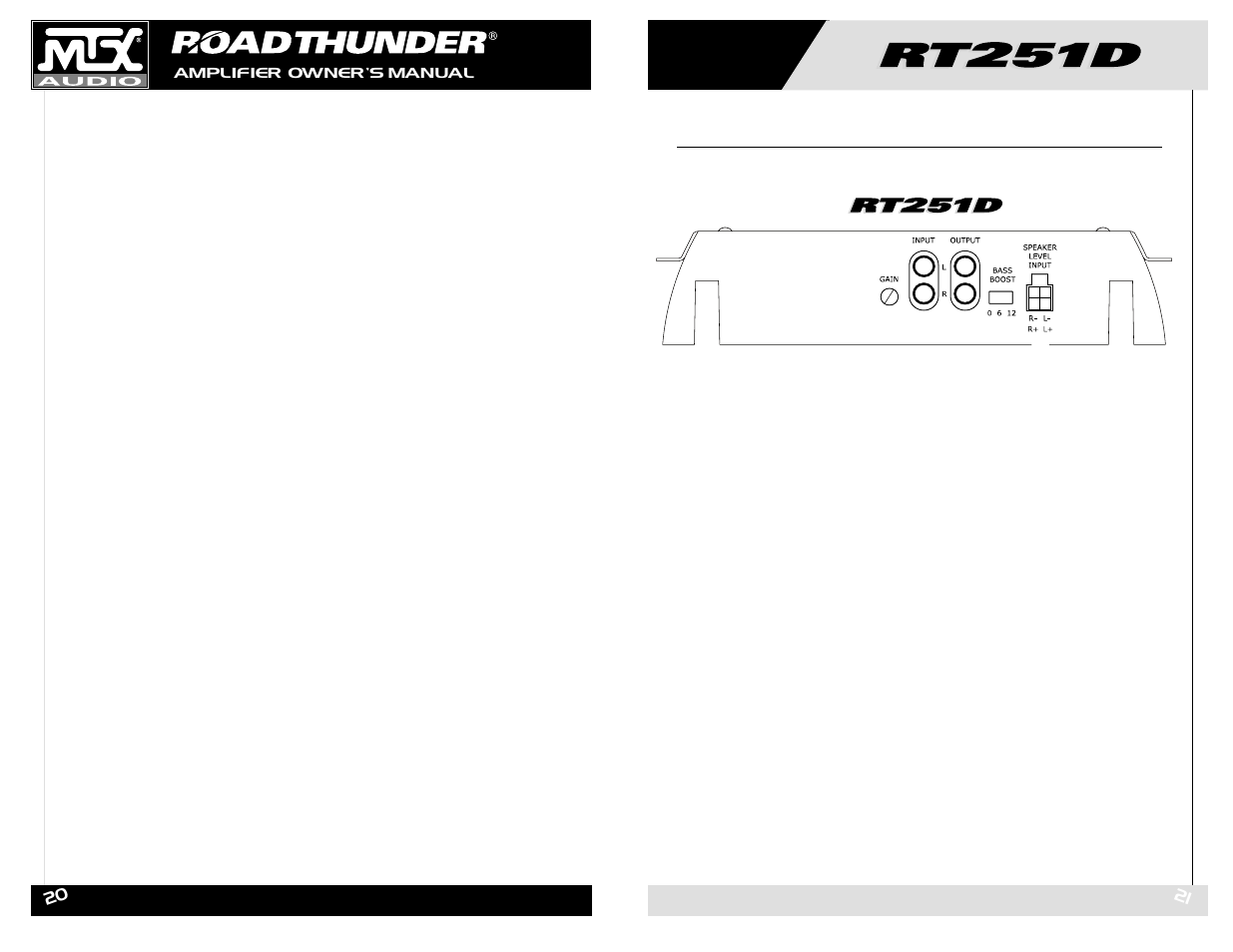 Diagrama del panel de entrada | MTX Audio RT251D User Manual | Page 11 / 19