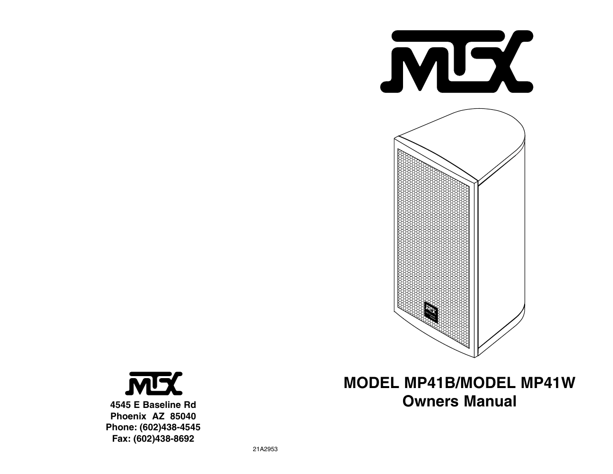 MTX Audio MP41B User Manual | 8 pages
