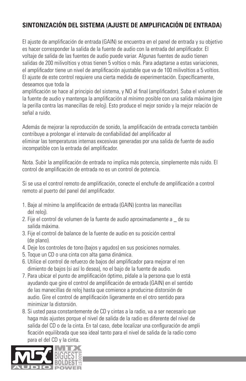 MTX Audio MXA4002 User Manual | Page 16 / 32