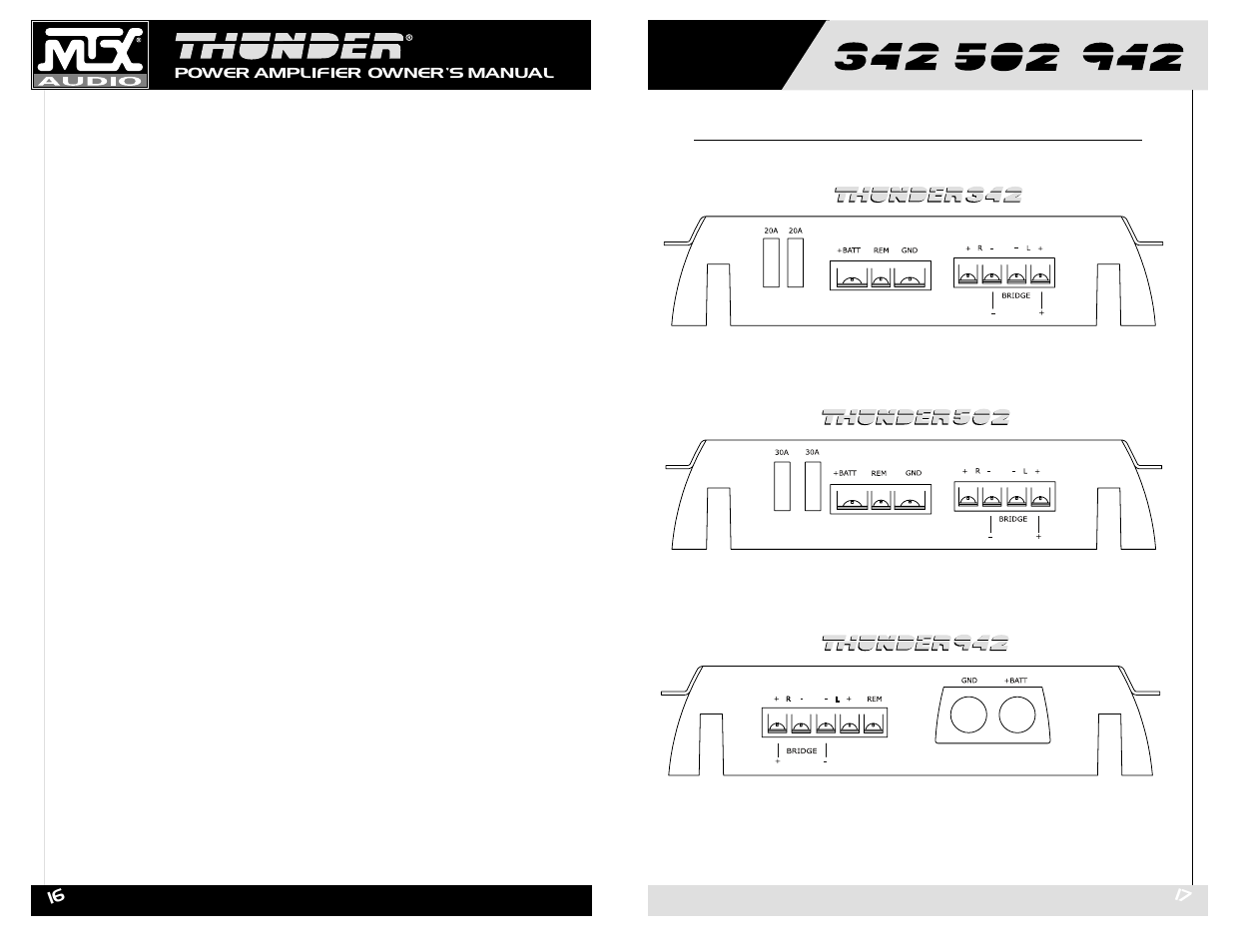 MTX Audio POWER AMPLIFIE User Manual | Page 9 / 19