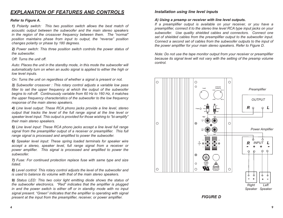 Explanation of features and controls | MTX Audio SW2 User Manual | Page 8 / 10