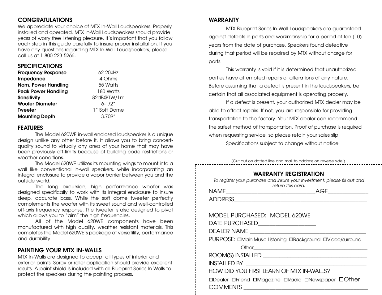 MTX Audio 620WE User Manual | Page 2 / 4