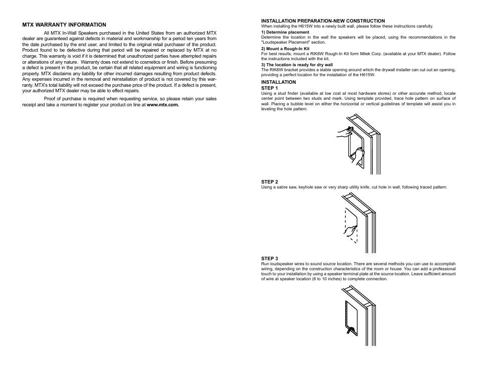 MTX Audio H615W User Manual | Page 3 / 8