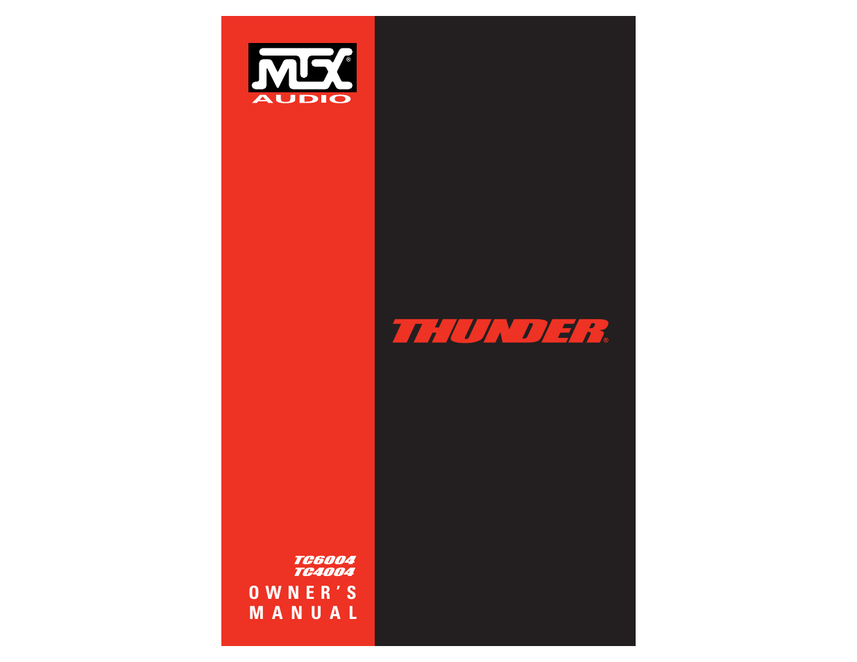 MTX Audio Thunder User Manual | 17 pages