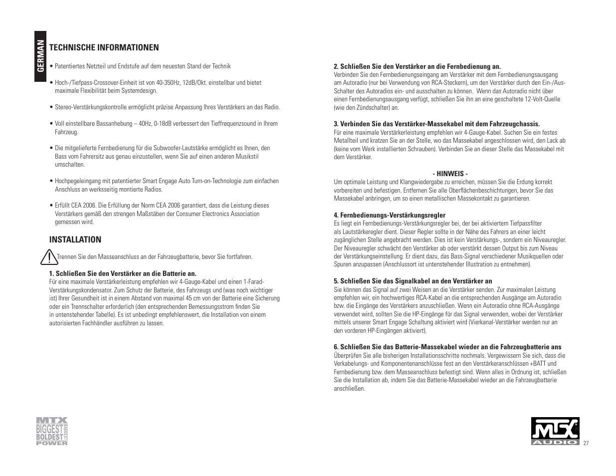 MTX Audio Thunder User Manual | Page 14 / 17